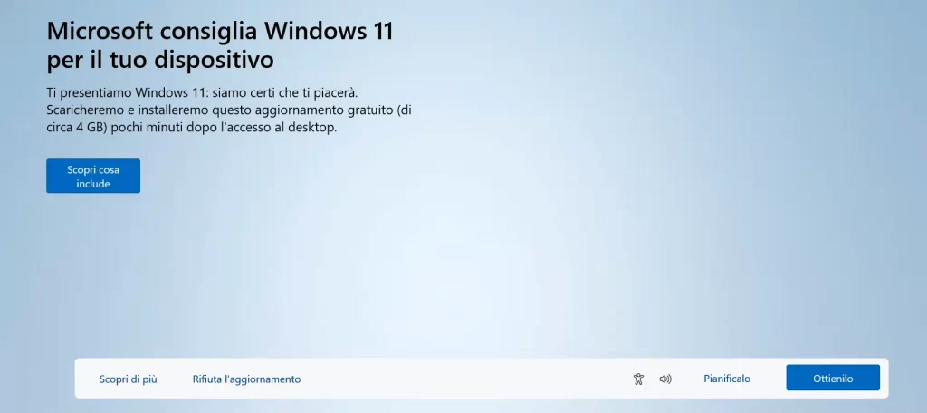 Microsoft consiglia aggiornamento gratuito a Windows 11