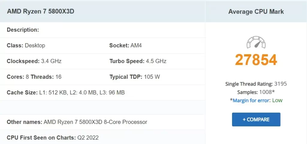 AMD Ryzen 7 5800X3D performance